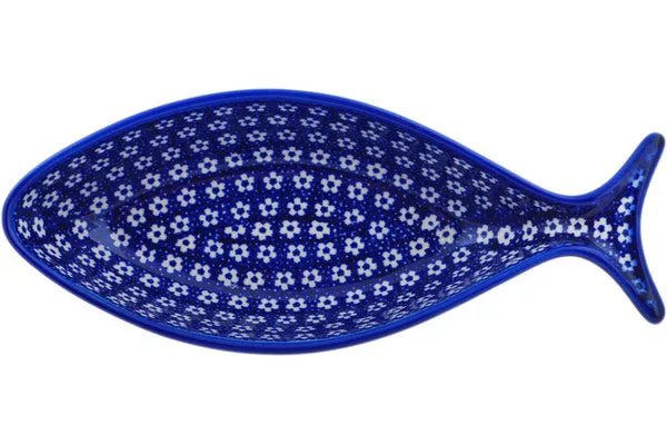 10" Fish Shaped Platter - Azul Garden