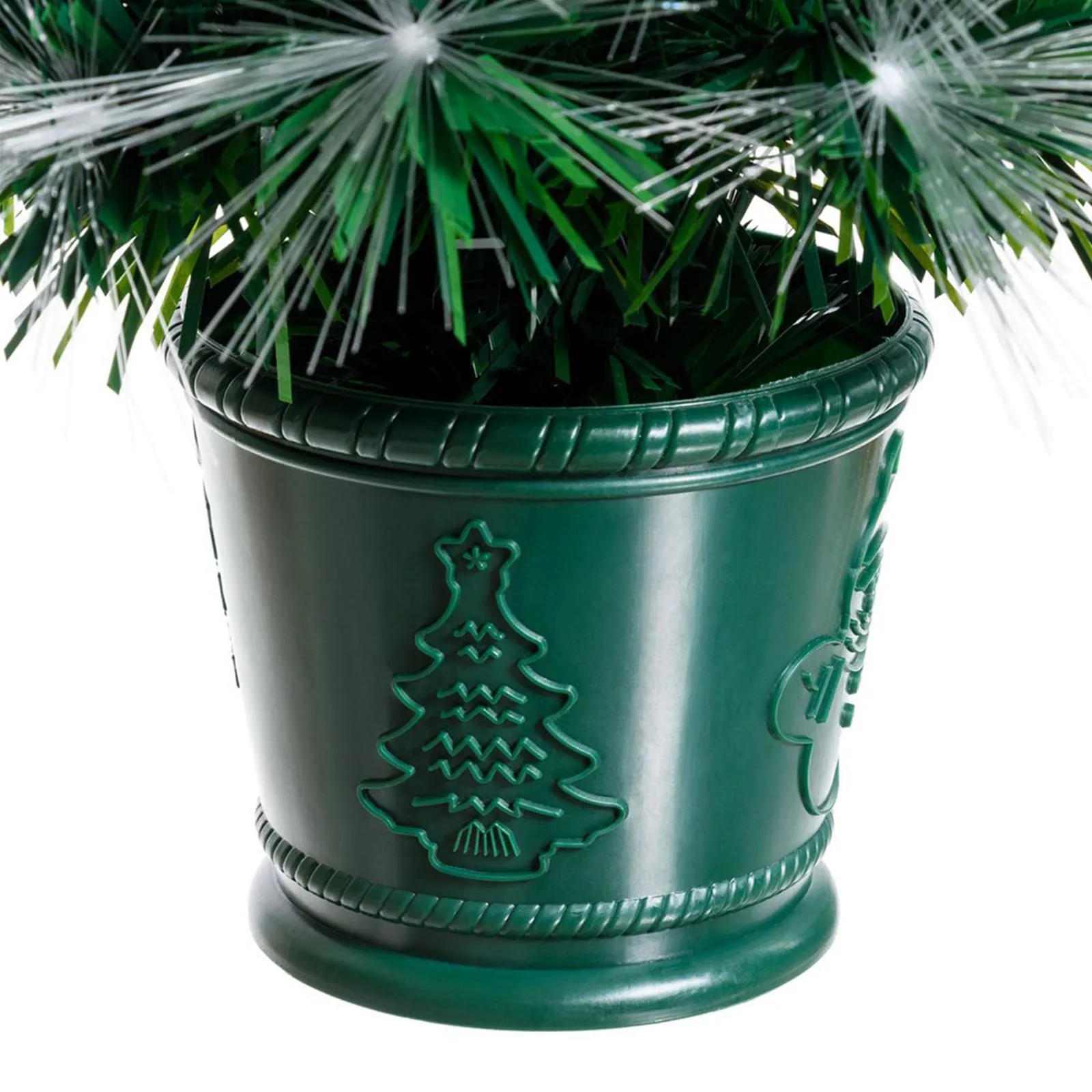 Albero di natale in fibre ottiche bianco caldo e RGB da interno con vaso