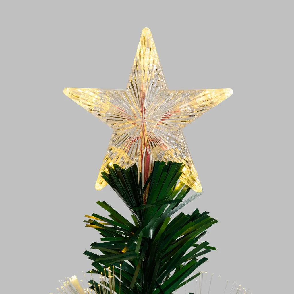 Albero di natale in fibre ottiche bianco caldo e RGB da interno con vaso