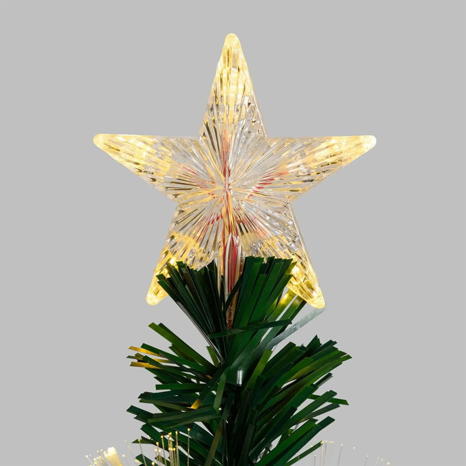 Albero di natale in fibre ottiche bianco caldo e RGB da interno con vaso