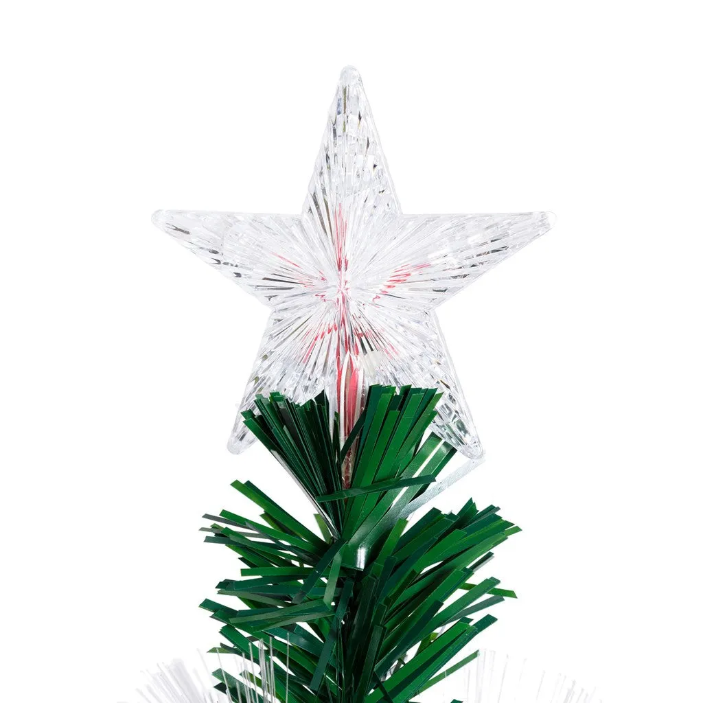 Albero di natale in fibre ottiche bianco caldo e RGB da interno con vaso