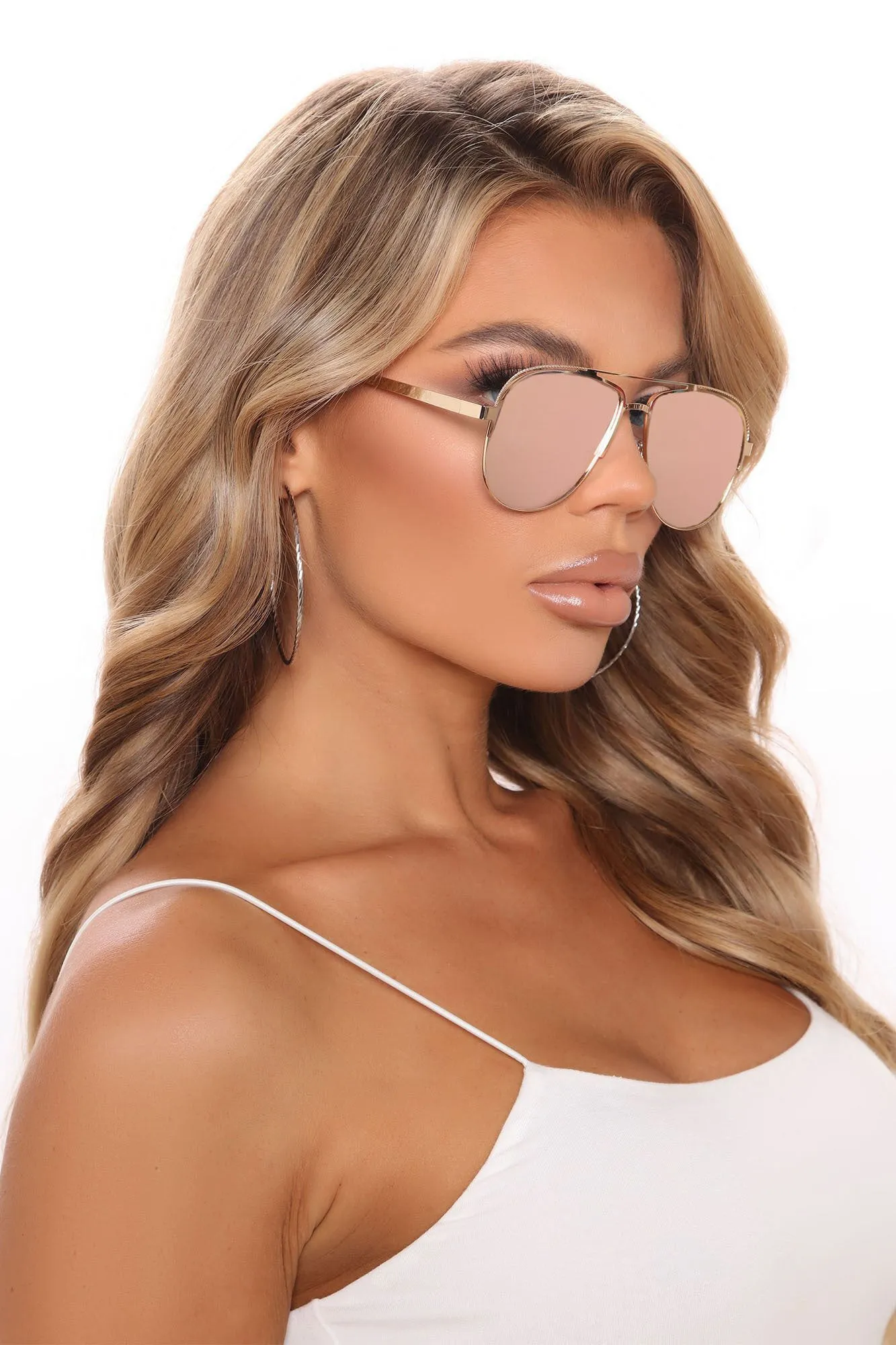 At The Top Aviator Sunglasses - Pink/combo