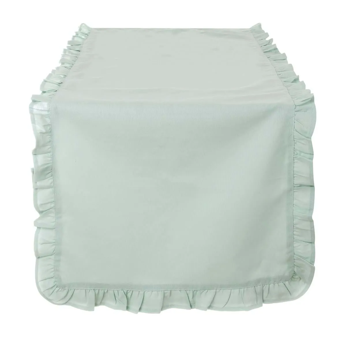 BLANC MARICLO' Runner da tavolo con galetta INFINITY cotone verde 45x140 cm