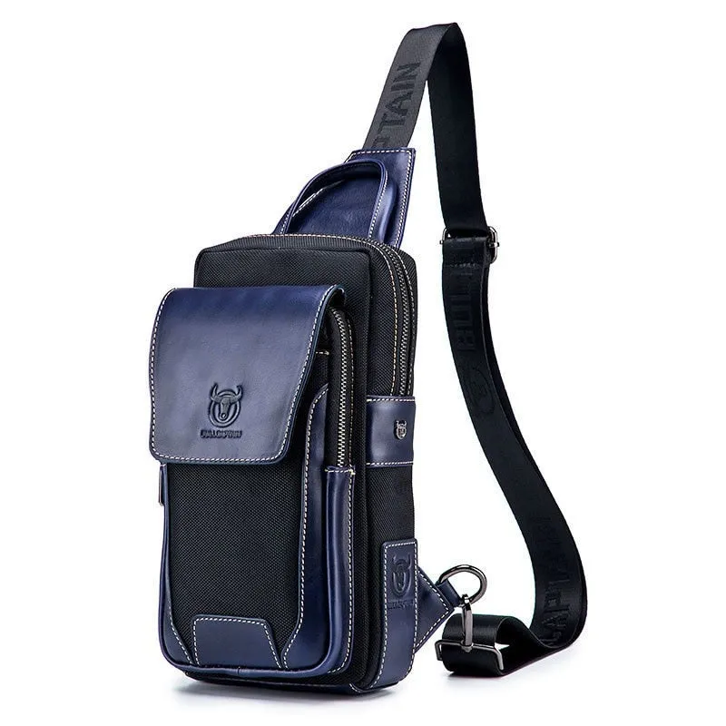 Bolsa de Peito Masculina em Couro Genuíno - Modelo de Ombro Confortável