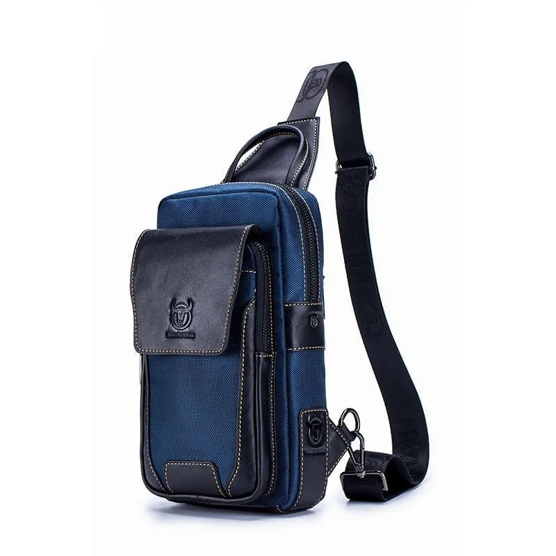 Bolsa de Peito Masculina em Couro Genuíno - Modelo de Ombro Confortável