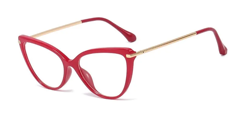 CCspace Unisex Full Rim Cat Eye Tr90 Titanium Frame Eyeglasses 45963