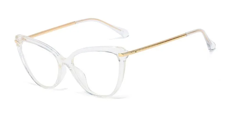 CCspace Unisex Full Rim Cat Eye Tr90 Titanium Frame Eyeglasses 45963