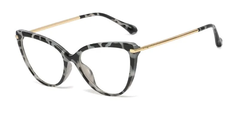CCspace Unisex Full Rim Cat Eye Tr90 Titanium Frame Eyeglasses 45963