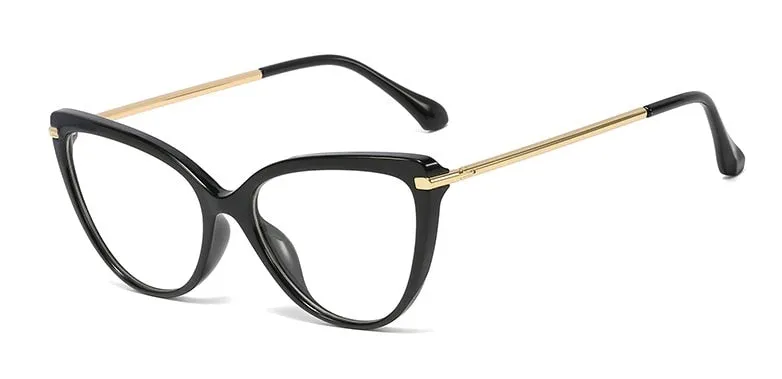 CCspace Unisex Full Rim Cat Eye Tr90 Titanium Frame Eyeglasses 45963