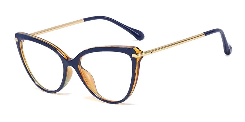 CCspace Unisex Full Rim Cat Eye Tr90 Titanium Frame Eyeglasses 45963