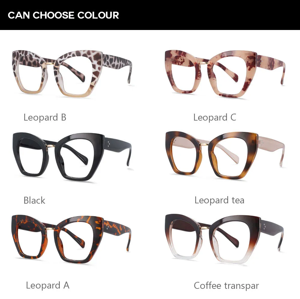 CCspace Unisex Full Rim Oversized Cat Eye Resin Frame Eyeglasses 54045