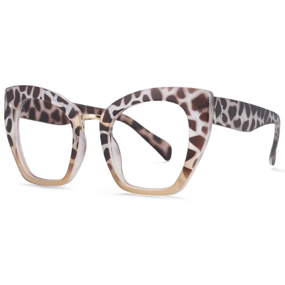 CCspace Unisex Full Rim Oversized Cat Eye Resin Frame Eyeglasses 54045