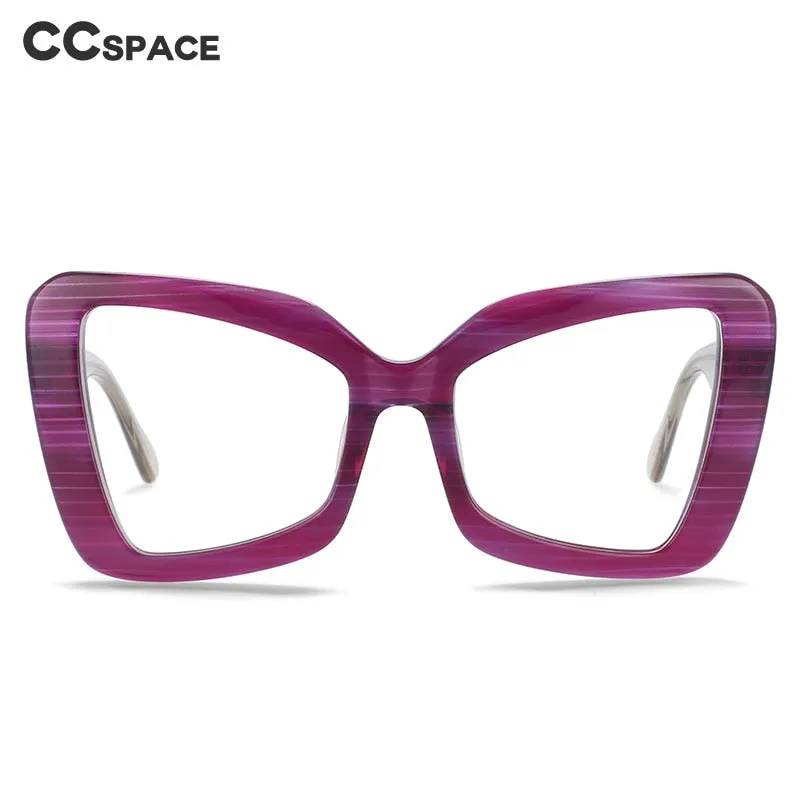 CCspace Unisex Full Rim Oversized Square Cat Eye Acetate Frame Eyeglasses 54066