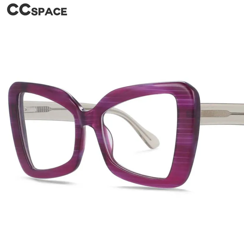 CCspace Unisex Full Rim Oversized Square Cat Eye Acetate Frame Eyeglasses 54066