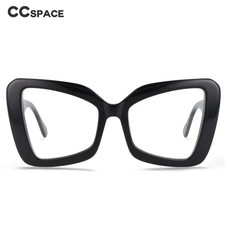 CCspace Unisex Full Rim Oversized Square Cat Eye Acetate Frame Eyeglasses 54066