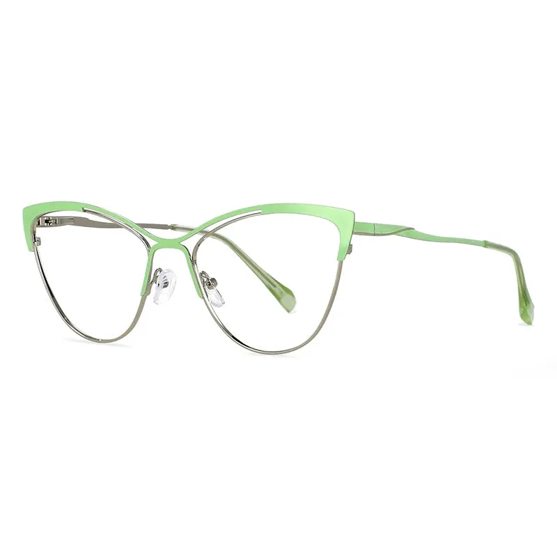 CCspace Women's Full Rim Cat Eye Alloy Eyeglasses 57119