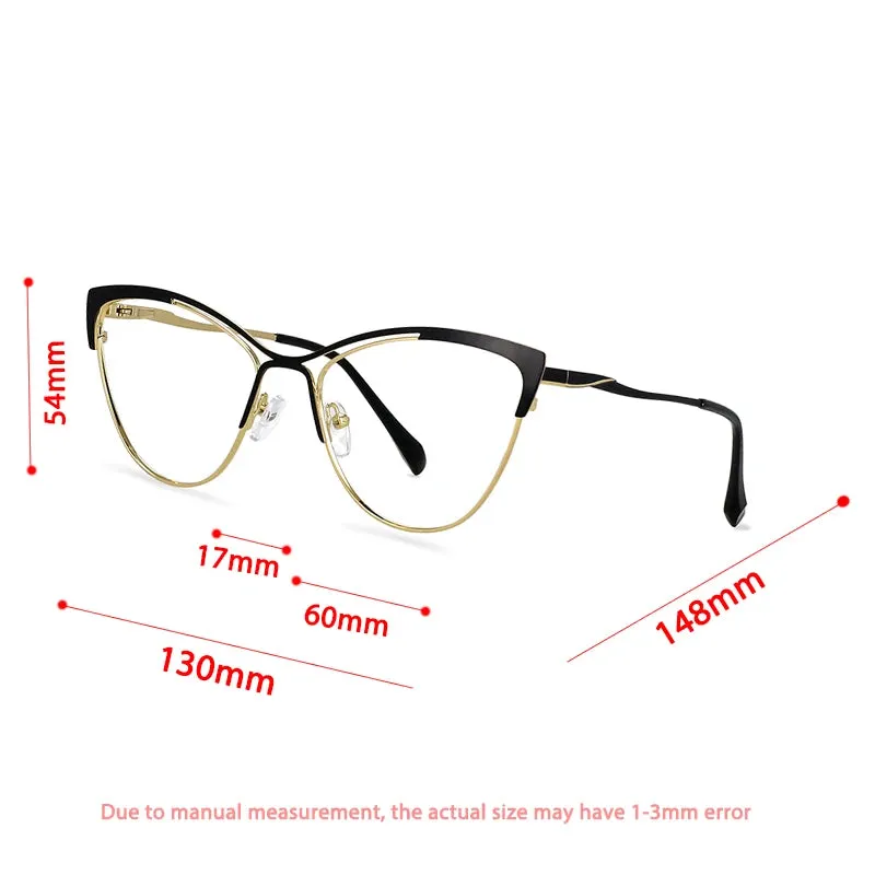 CCspace Women's Full Rim Cat Eye Alloy Eyeglasses 57119
