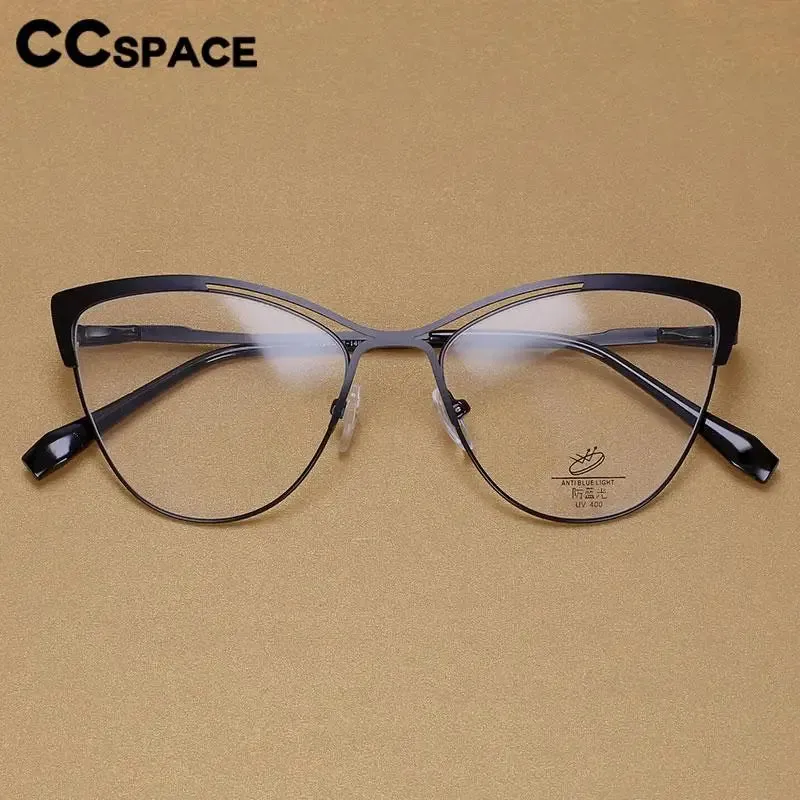 CCspace Women's Full Rim Cat Eye Alloy Eyeglasses 57119