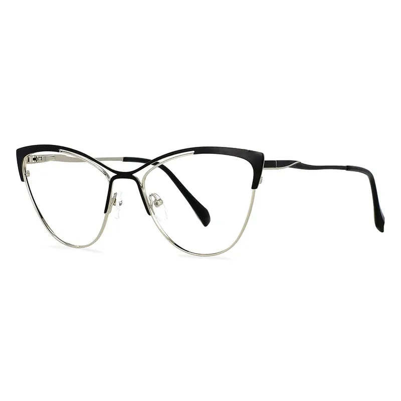 CCspace Women's Full Rim Cat Eye Alloy Eyeglasses 57119