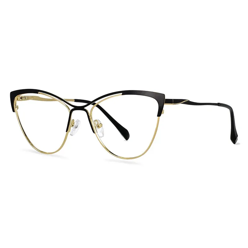 CCspace Women's Full Rim Cat Eye Alloy Eyeglasses 57119