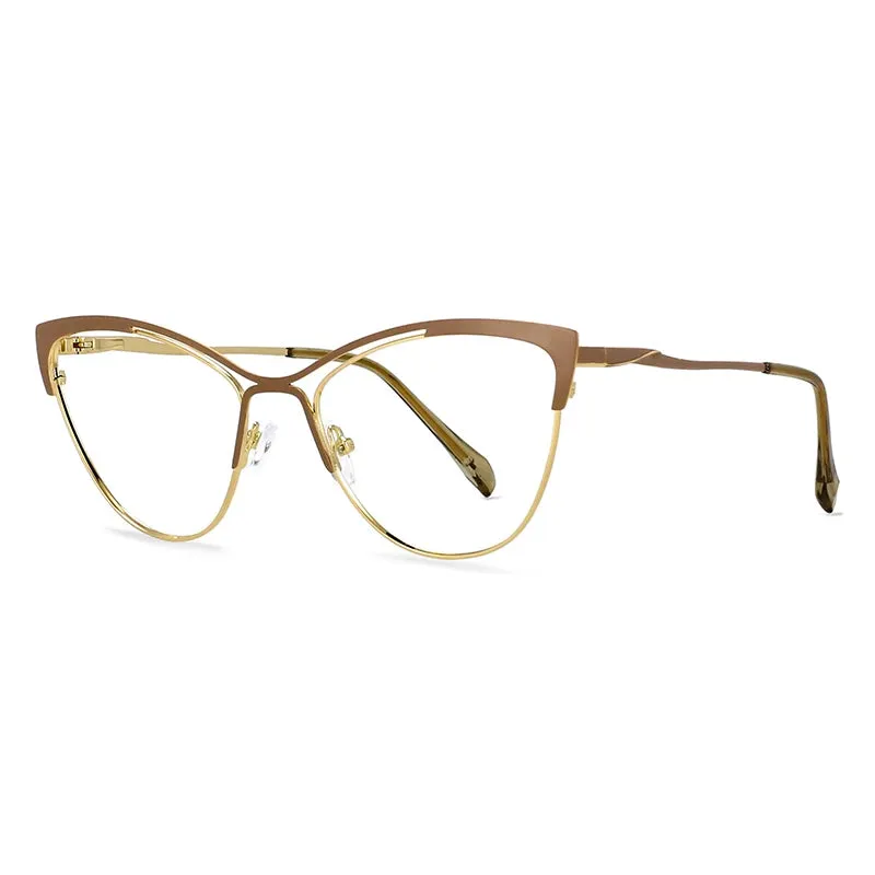 CCspace Women's Full Rim Cat Eye Alloy Eyeglasses 57119