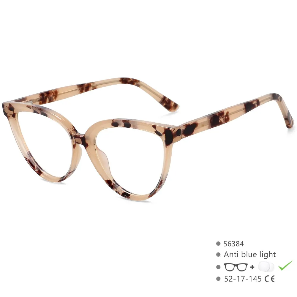 CCspace Women's Full Rim Cat Eye Tr 90 Titanium Eyeglasses 56384