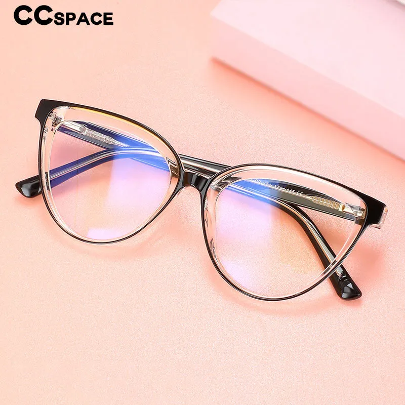 CCspace Women's Full Rim Cat Eye Tr 90 Titanium Eyeglasses 56384
