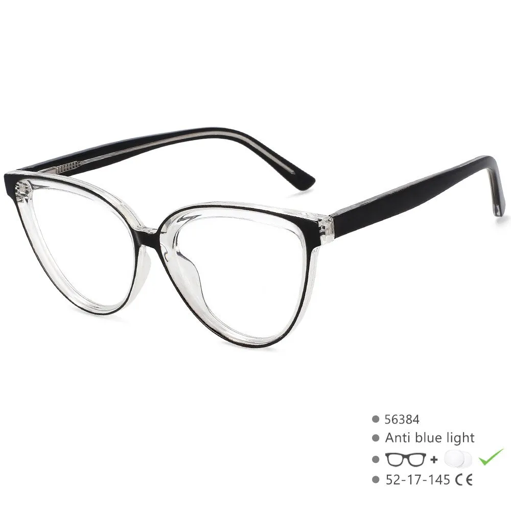 CCspace Women's Full Rim Cat Eye Tr 90 Titanium Eyeglasses 56384