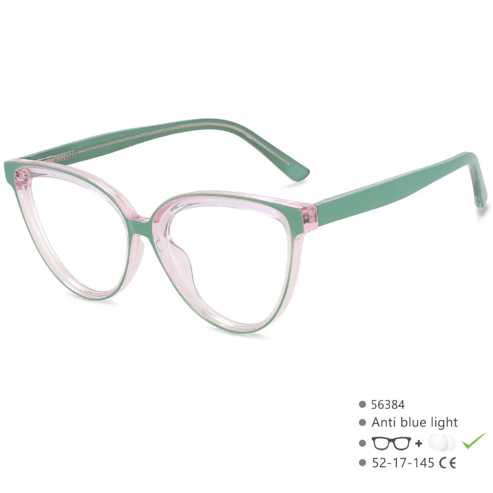 CCspace Women's Full Rim Cat Eye Tr 90 Titanium Eyeglasses 56384