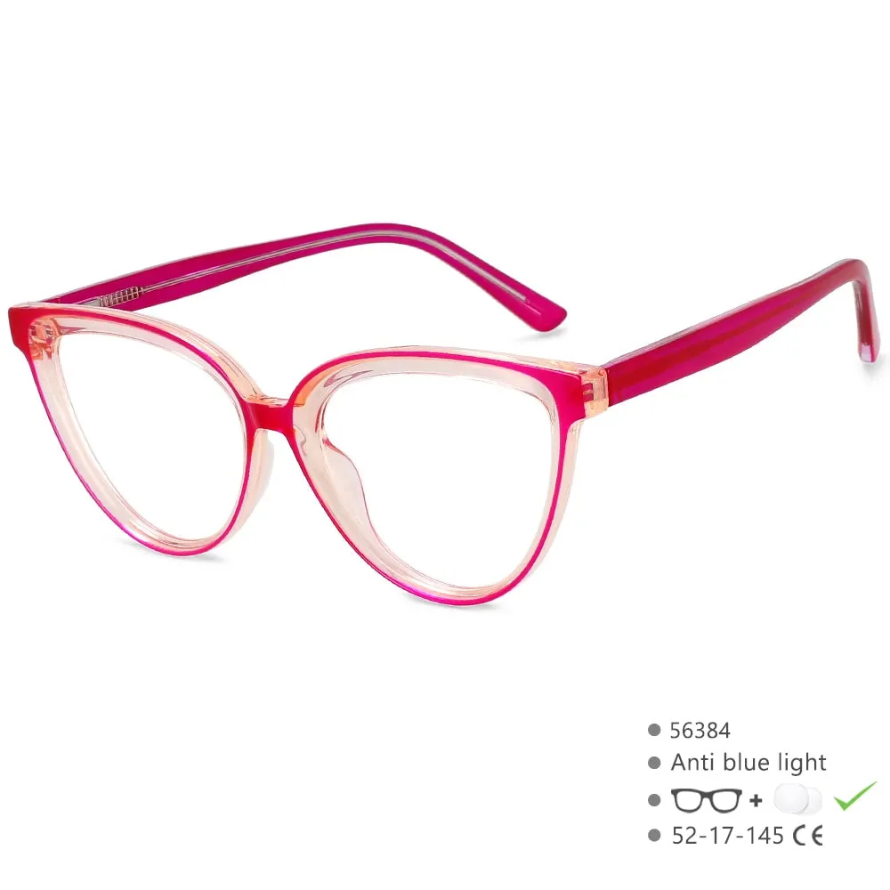CCspace Women's Full Rim Cat Eye Tr 90 Titanium Eyeglasses 56384