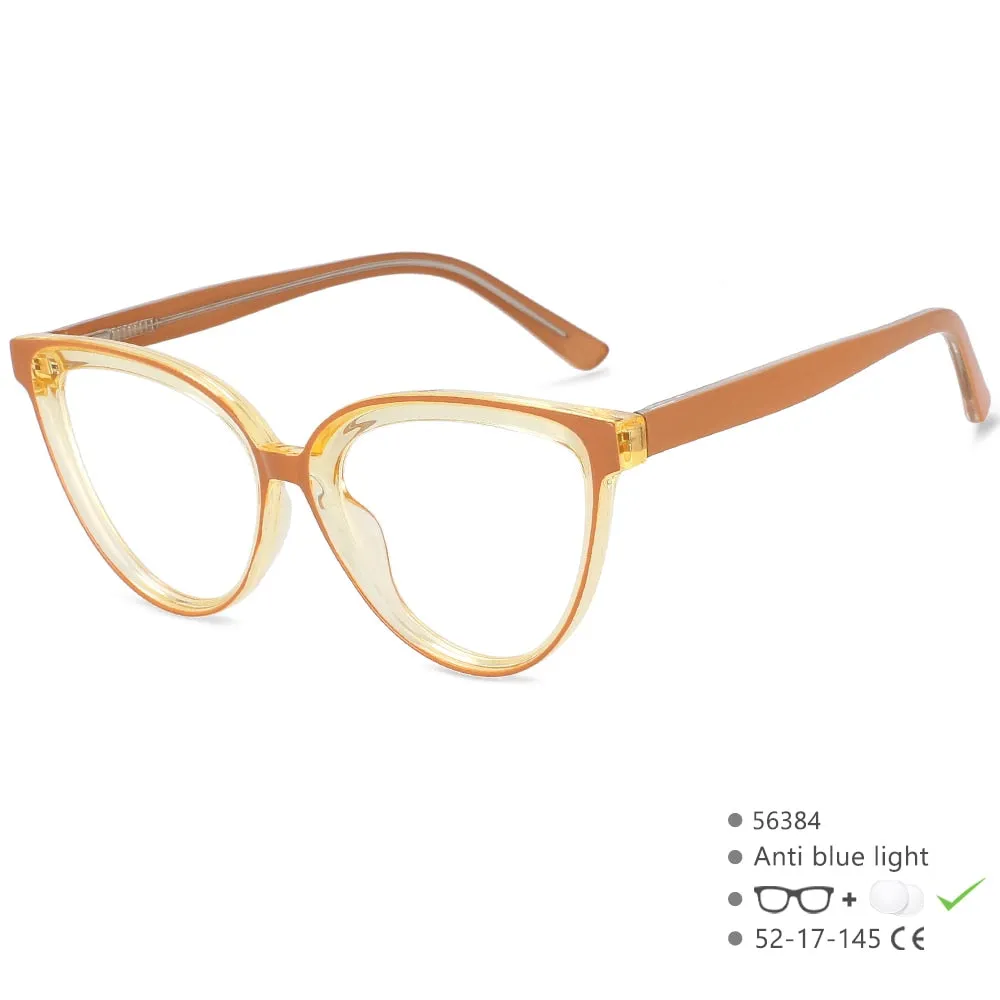 CCspace Women's Full Rim Cat Eye Tr 90 Titanium Eyeglasses 56384
