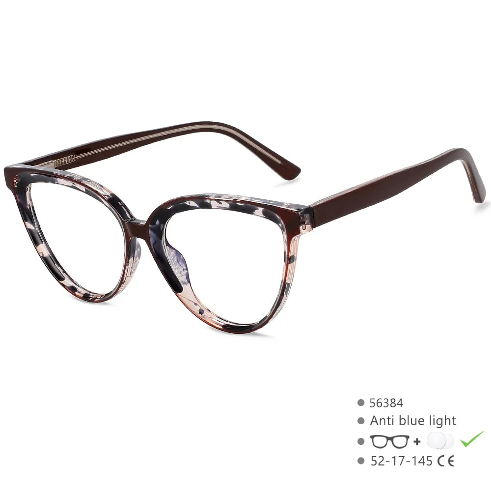 CCspace Women's Full Rim Cat Eye Tr 90 Titanium Eyeglasses 56384