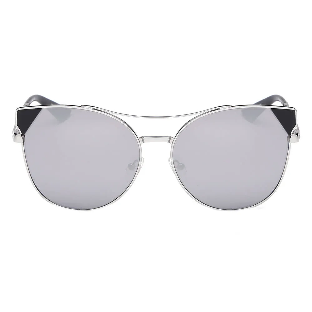 CLARCKSTON | Women's Trendy Mirrored Lens Cat Eye Sunglasses