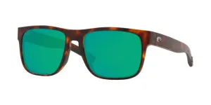 Costa Del Mar Mens Spearo Matte Tortoise Frame - Green Mirror 580 Glass Lens - Polarized Sunglasses