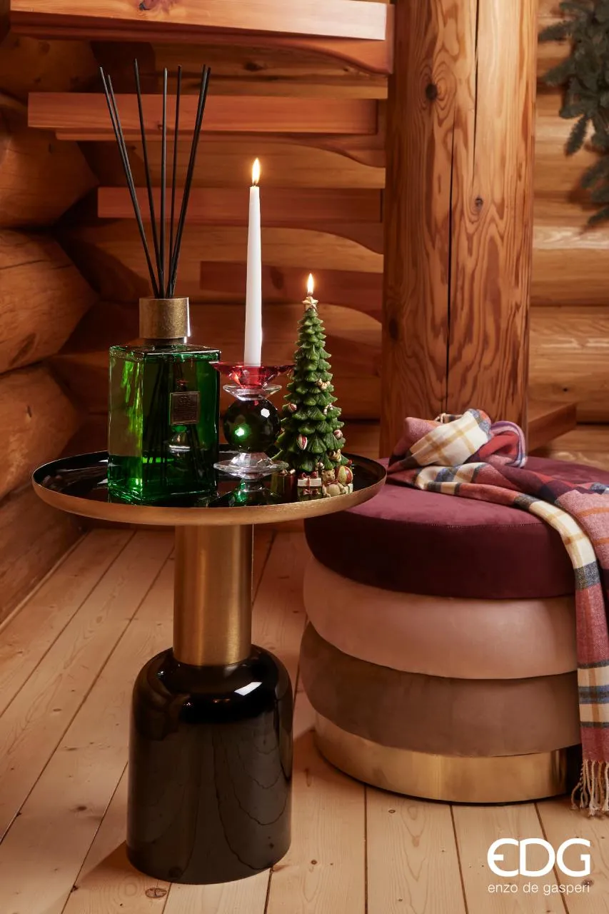 EDG Candela profumata albero di natale di cera verde con doni di natale H28 cm
