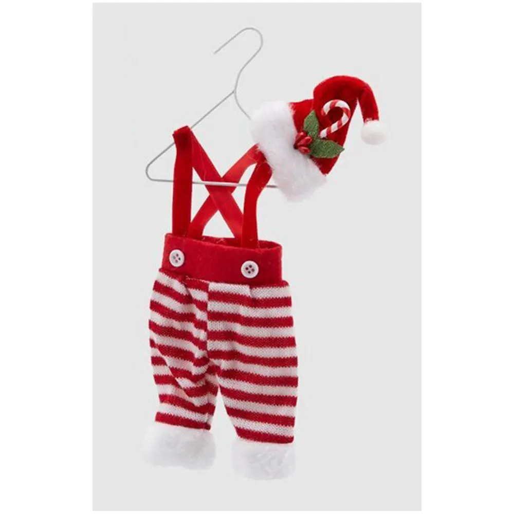 EDG Salopette in tessuto con cappello natalizio 2 varianti (1pz)