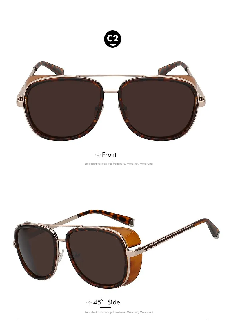 Gafas de sol Cuadradas Hombres Diseñador Lentes de Sol Anteojos Vintage