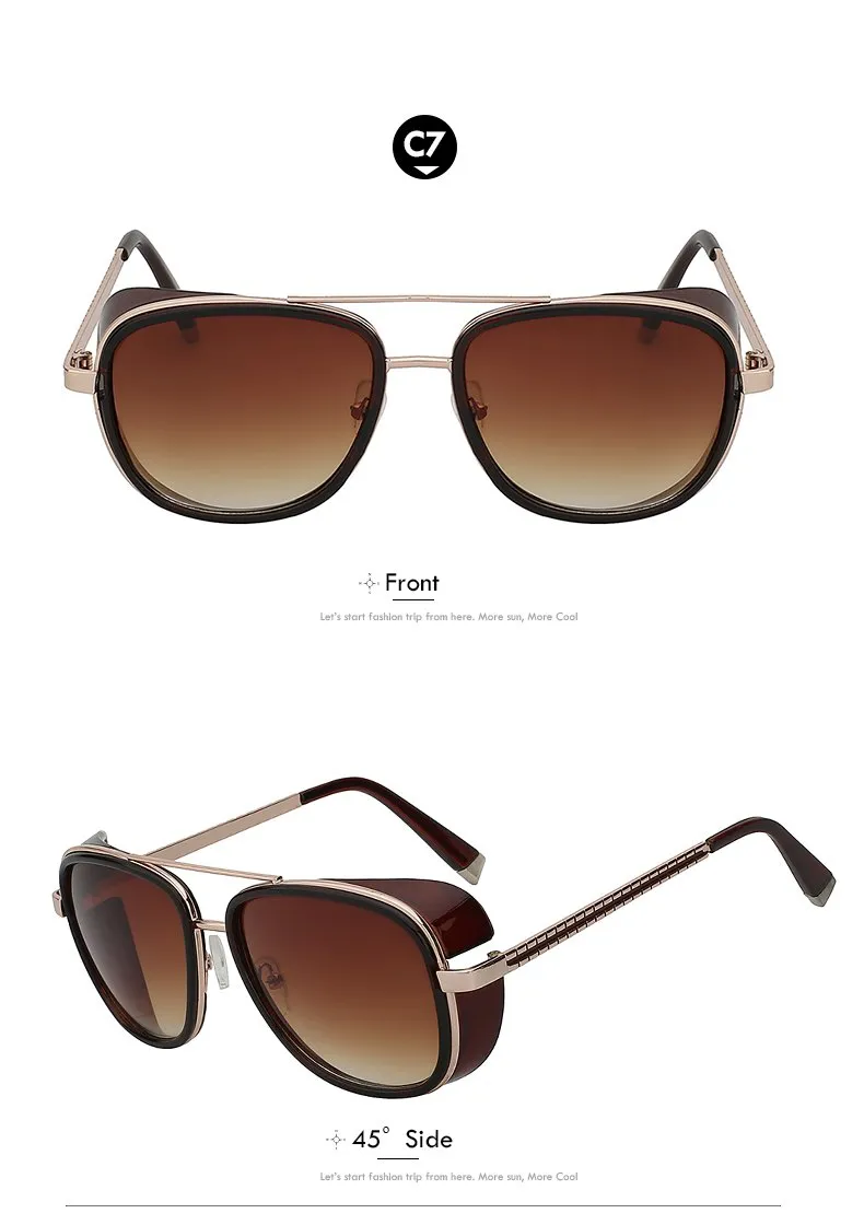 Gafas de sol Cuadradas Hombres Diseñador Lentes de Sol Anteojos Vintage