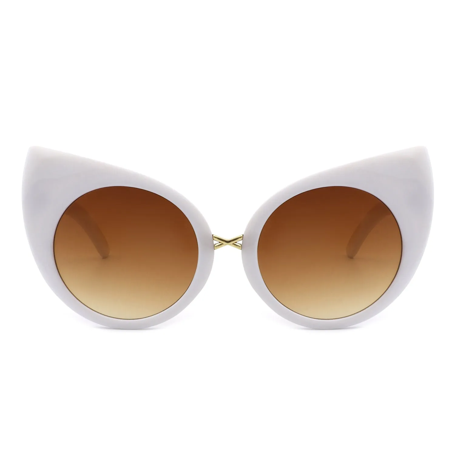 Iridessa - Women Mod Retro High Pointed Oversize Fashion Cat Eye Sunglasses