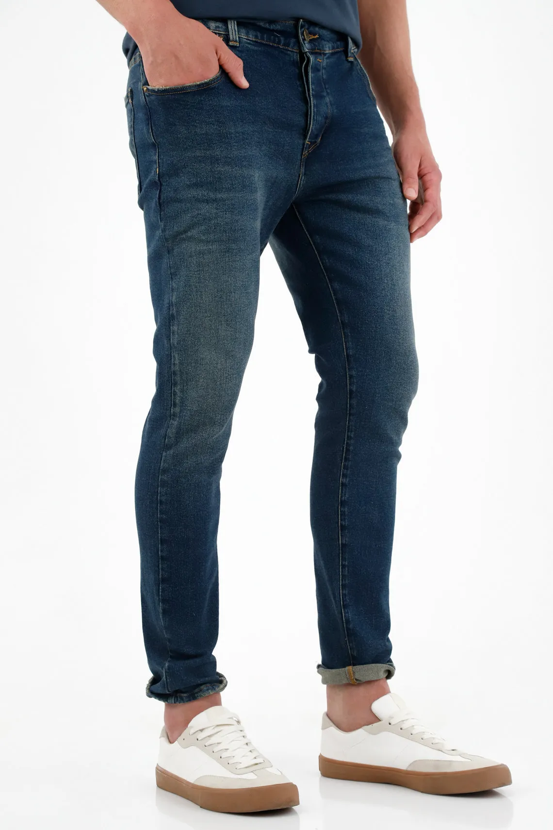 Jean azul skinny para hombre
