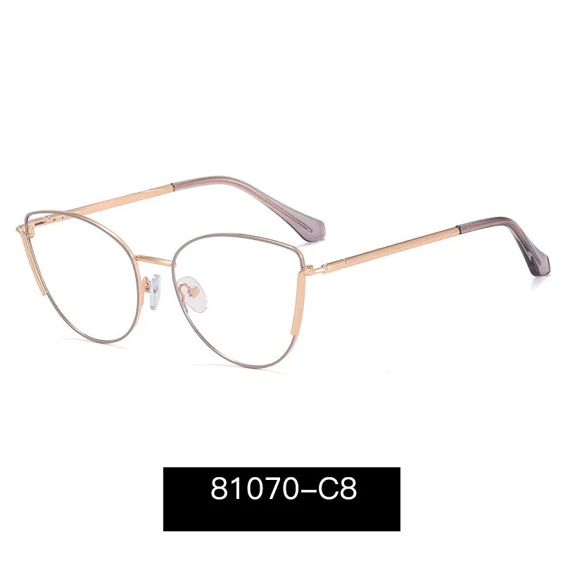 KatKani Women's Full Rim Square Cat Eye Alloy Eyeglasses 8107