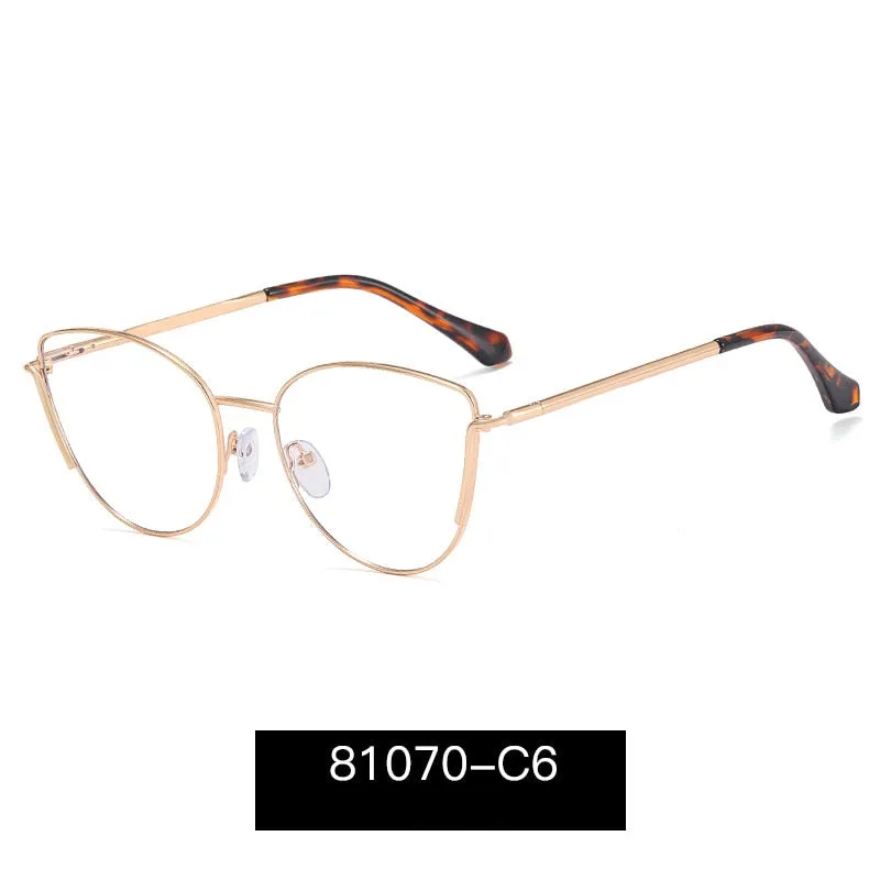 KatKani Women's Full Rim Square Cat Eye Alloy Eyeglasses 8107