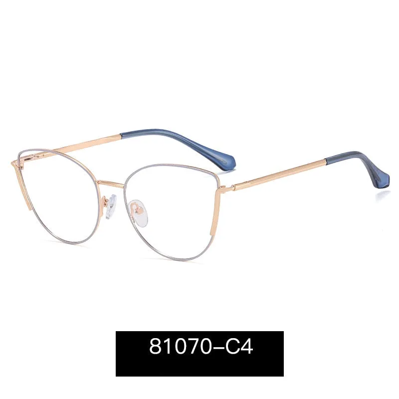 KatKani Women's Full Rim Square Cat Eye Alloy Eyeglasses 8107