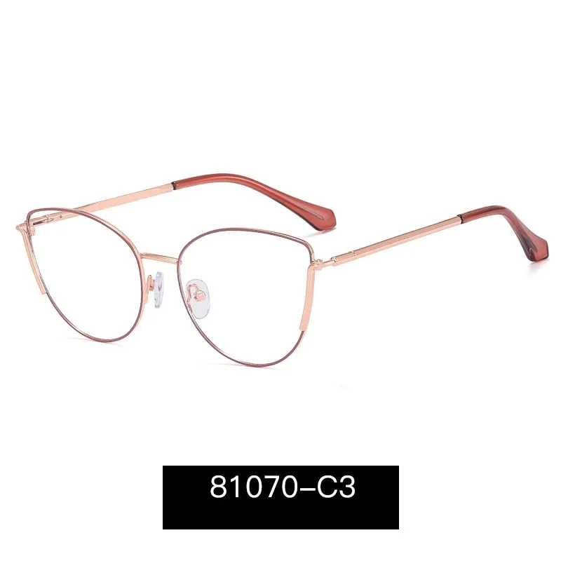 KatKani Women's Full Rim Square Cat Eye Alloy Eyeglasses 8107