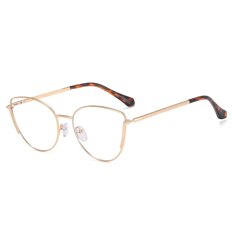 KatKani Women's Full Rim Square Cat Eye Alloy Eyeglasses 8107