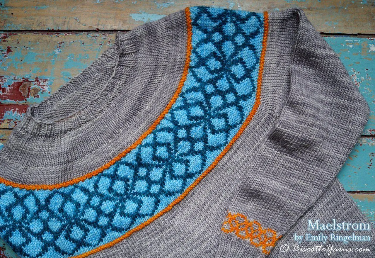 Knitting pattern ♥ Maelstrom round-yoked pullover