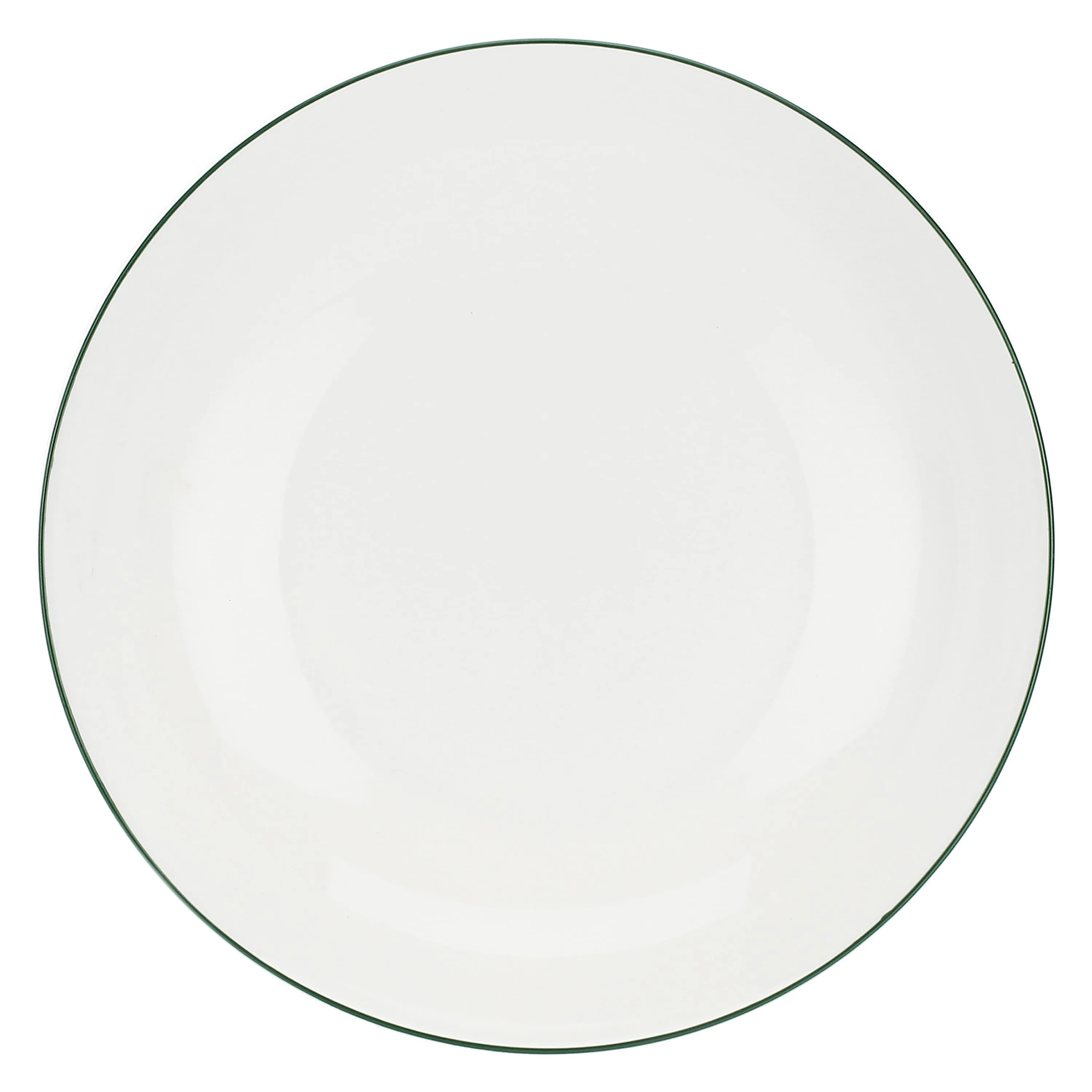 LA PORCELLANA BIANCA Dintorno Servizio Tavola Set Piatti 18 Pezzi Porcellana Bianco Bordo Verde