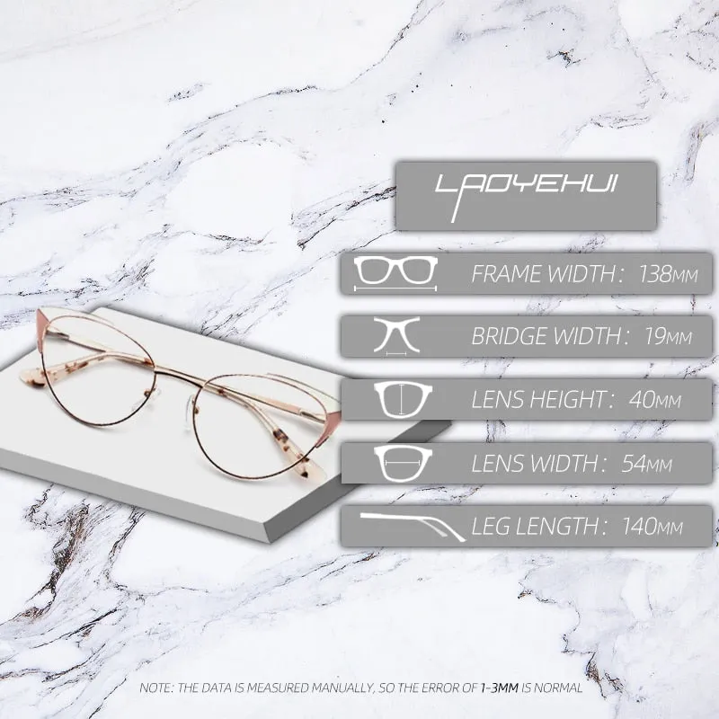 Laoyehui Women's Eyeglasses Cat Eye Alloy Reading Glasses 1994