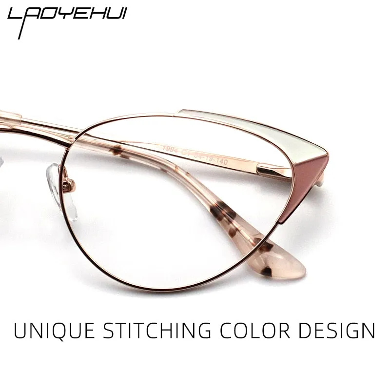 Laoyehui Women's Eyeglasses Cat Eye Alloy Reading Glasses 1994
