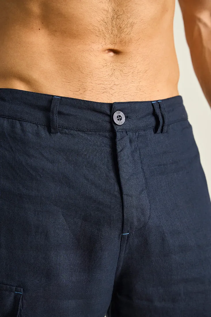 Linen cargo bermuda